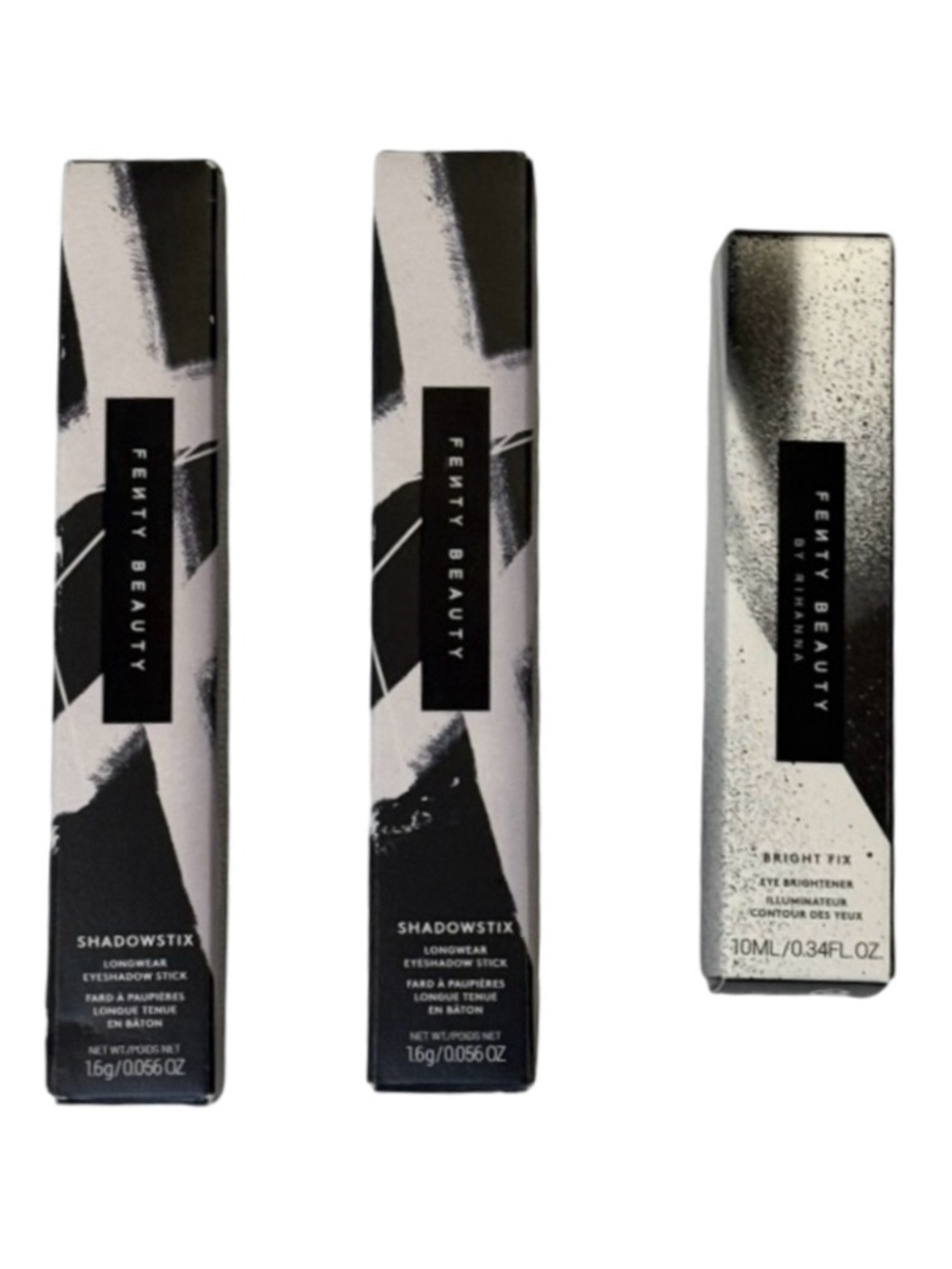 Fenty Beauty 3-Piece Eye Bundle Brightener ShadowStix Duo Full Size NIB Sealed